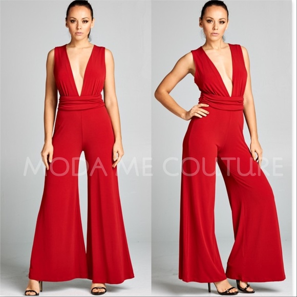 MODA ME COUTURE Pants - STELLA Red Jumpsuit